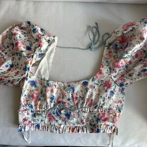 For Love & Lemons cropped floral top
